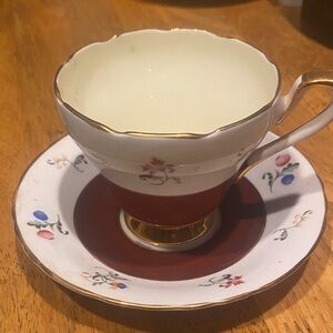 Elegant Floral Bone China Teacup and Saucer Set